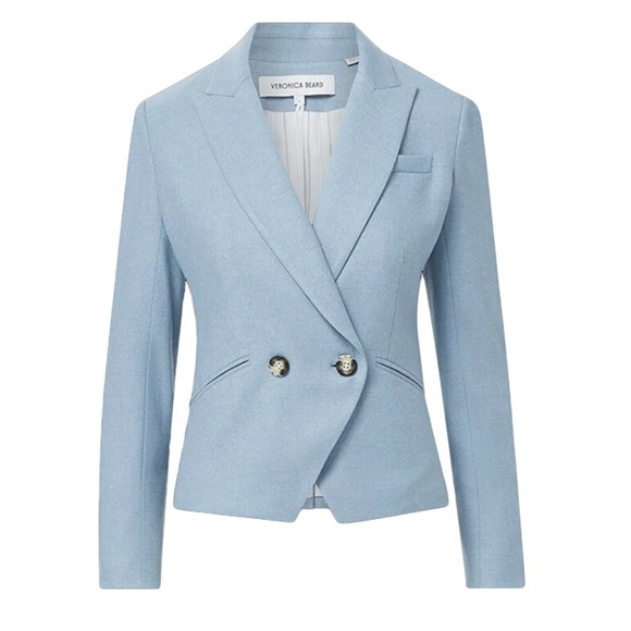Veronica Beard Jackets & Blazers - Veronica Beard Rickie Cropped Tailored Rickie Dickey Jacket Heather Smoke Blue 8